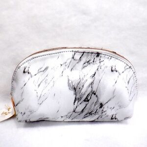 Marble Print Double Zip Cosmetic Bag